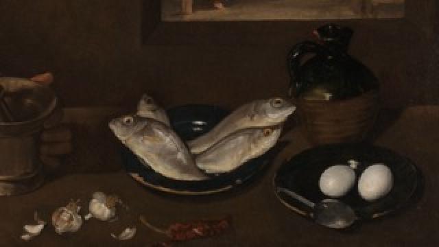 Détail du tableau "Le Christ dans la maison de Marthe et Marie"